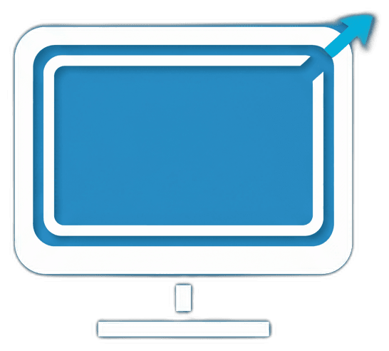 Colorful diagram showing screen size measurement concepts with a monitor, tablet, and smartphone displaying resolution numbers and viewport dimensions